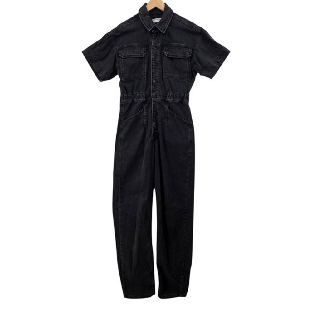 Free People We The Free Womens S Marci Black Denim Utility Jumpsuit - Picture 3 of 16